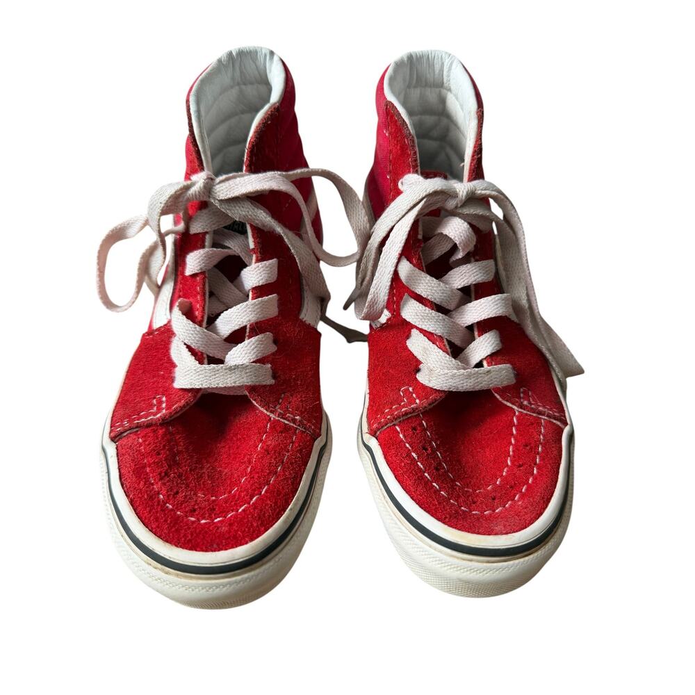 Vans Sk8-Hi Red Suede High Top Sneakers Kids Size 13.5